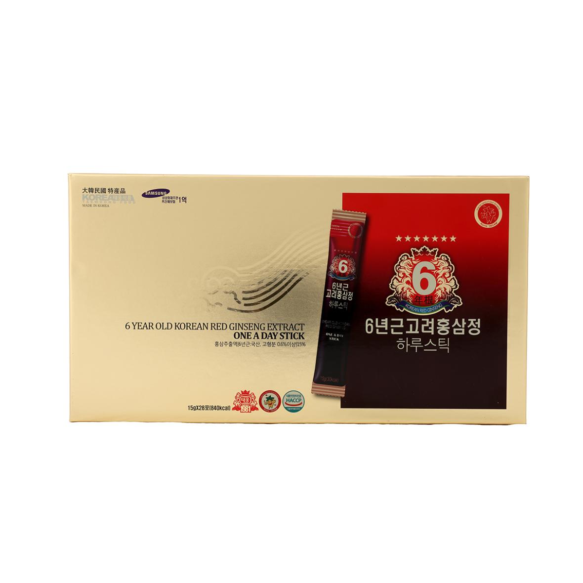 6 Years Old Korean Red Ginseng Extract One a Day Stick